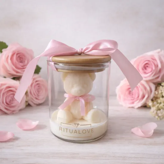 Świeca sojowa MIŚ w szkle na prezent handmade